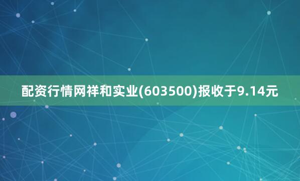 配资行情网祥和实业(603500)报收于9.14元