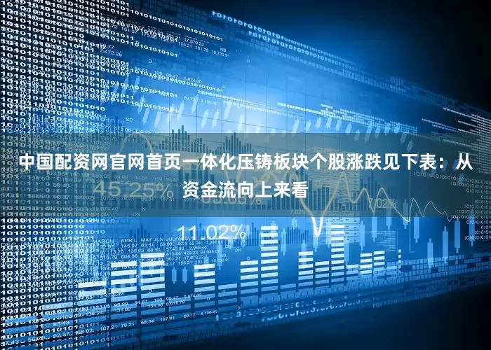中国配资网官网首页一体化压铸板块个股涨跌见下表：从资金流向上来看