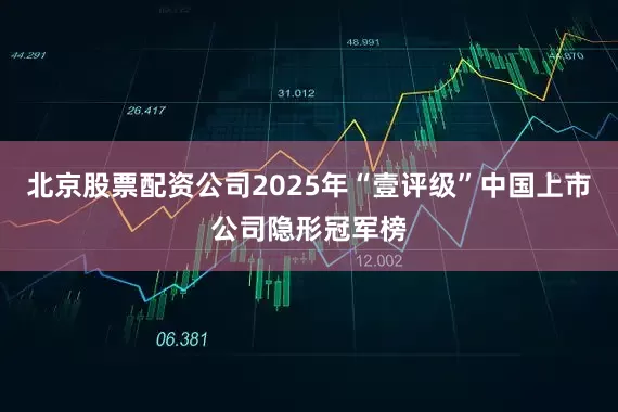北京股票配资公司2025年“壹评级”中国上市公司隐形冠军榜